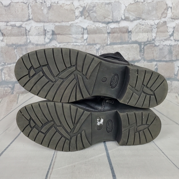 s.Oliver  Winter Tall Leather Boots Lined Faux Fur Black Size 38 - Picture 13 of 16